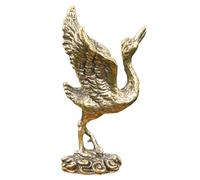 VALICLUD Vintage Brass Crane Statue Home Decor Feng Shui Ornament for Office Study Shelf Decoration Solid Antique Finish Relaxing Atmosphere Enhancer and Housewarming gift for for for for for for