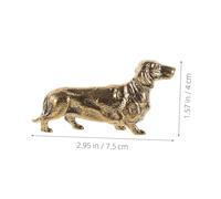 VALICLUD Vintage Brass Dachshund Figurine Indoor Desktop Decor Miniature Dog Statue with Detail and Stable Design for Home and Office Display