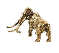 VALICLUD Vintage Brass Elephant Statue Miniature Longtusk Animal Ornament Desktop Sculpture for Tea Office Decor Compact Figurine