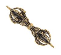 VALICLUD Vintage Brass Vajra Pestle Ornament Tibetan Dharma Pestle Small Brass Craft Religious Decor for Home Office Desktop