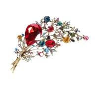 VALICLUD Vintage Brooch Pin for Women, Bouquet Shaped Corsage with Alloy and Rhinestone, Elegant Retro Clothing Decor Accessory for Jackets, Dresses, and Coats