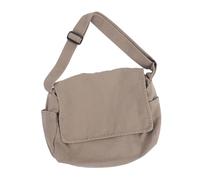 VALICLUD Vintage Canvas Messenger Bag Large Capacity Multi Pocket Shoulder Crossbody Bag for Women College Work Travel Durable Solid Color Japanese Style
