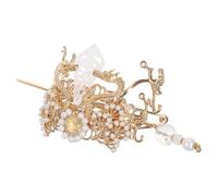 VALICLUD Vintage Chinese Alloy Hanfu Hair Stick Crown Traditional Asian Hair Accessories for Women Strong Hold Chignon Pin with Detailed Motifs Comfortable Festival Hairpiece