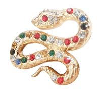 VALICLUD Vintage Crystal Snake Brooch Pin Handcrafted Rhinestone Lapel Pin for Women Elegant Animal Costume Jewelry Accessory for Coats Dresses and Backpacks