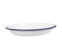 VALICLUD Vintage Deep Enamel Plate Thickened Rim Unbreakable Dinnerware for Salads Soups Snacks Retro Serving Platter Tray