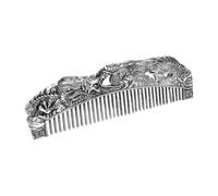 VALICLUD Vintage Dragon Phoenix Carved Comb for Hair Styling Decorative Metal Hair Tool Silver for Travel Family Use Unisex Grooming Accessory