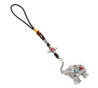 VALICLUD Vintage Elephant Hanging Charm Pendant Sign of Fortune Amulet Wall Ornament for Office Home Decor and Car Rearview Mirror Tibetan Buddhism Style