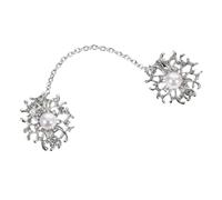 VALICLUD Vintage Faux Pearl Sweater Clip Brooch Elegant Cardigan Collar Holders for Women Windproof Alloy Pin for Shirts and Formal Wear Retro Style Accessory
