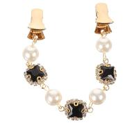 VALICLUD Vintage French Style Imitation Pearl Brooch Sweater Clip for Women Elegant Cardigan Collar Cinch Clip Retro Shawl Pin Accessory for Bolero Jacket Bolster Fashion and Exposure Use
