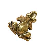 VALICLUD Vintage Frog Shaped Brass Tea Pet Keychain Creative Office Ornament Lifelike Retro Desktop Decoration Delicate Craftsmanship Home Adornment for Relaxation and Calm