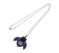 VALICLUD Vintage Ladybug Pocket Watch Pendant Necklace Purple Alloy