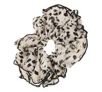 VALICLUD Vintage Leopard Print Scrunchy for Women Soft Fabric Hair Accessory Elastic Hair Tie for Low Ponytail and Stylish Hairdos Comfortable Hairband in Beige for Daily Wear and Various