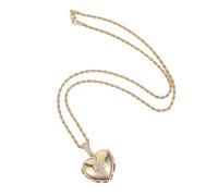 VALICLUD Vintage Locket Necklace Jewelry The Photograph Memorial Necklace Locket Pendants Charm Heart Shaped Heart Picture -shaped Golden