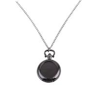VALICLUD Vintage Pocket Watch Necklace Retro Pendant Black Medium Size Creative Design for Men and Women Accessory