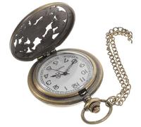 VALICLUD Vintage Quartz Pocket Watch with Hollowed-Out Zinc Alloy Case and Long Chain, Classic Retro Style Neck Decoration, Easy to Read, Suitable and Clothing Accessory