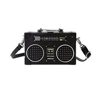 VALICLUD Vintage Radio Shaped Handbag 90s Shoulder Bag PU Crossbody Bag Unique Purse for Women