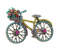VALICLUD Vintage Rhinestone Bicycle Brooch Pin for Women Elegant Lapel Clothes Accessory Chic Classic Design Stylish Gift for Birthdays Christmas and Special Occasions