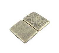 VALICLUD Vintage Stainless Steel Cigarette Case with Creative Flip Cover Portable Protective Box for Standard Cigarettes Moisture and Squeeze Resistant Holder Classic Antique Style for Men