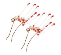 VALICLUD Vintage Tassel Hair Sticks Chinese Style Hairpin with Fish Leap Motif for Women Elegant Bridal and Hanfu Accessories Design for Weddings and Special Occasions