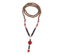 VALICLUD Vintage Wooden Beads Necklace: Long Boho Meditation Pendant Handmade Bodhi Prayer Beads Feng Shui Jewelry For Men Women