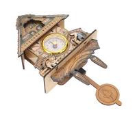 VALICLUD Vintage Wooden Hanging Wall Clock Retro Design Rustic Home Ornament for Living Bedroom Dining Decorative Wall-mounted Clock Without Battery
