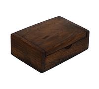 VALICLUD Vintage Wooden Storage Box Brown Retro Style Jewelry and Business Card Holder Desktop Organizer Souvenir Container with Fine Workmanship for Home and Office