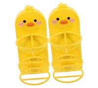 VALICLUD Wall Makeup Puff Stand 2 pcs Yellow Duck Makeup Sponge Holder Adjustable Puff Rack Vanity Organization