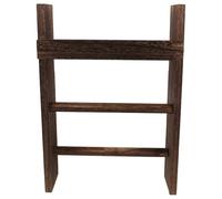 VALICLUD Wall Mounted Bathroom Towel Rack Wooden Towel Storage Rack, Multi-layer with Shelf, Coffee Wood, Rustic Farmhouse for Home and Toilet