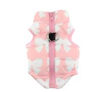 VALICLUD Waterproof Dog Winter Vest in Pink Cotton Expanded Wrapping Protection and No Edges, Warm Pet Coat for Running and Doing Sports, Fashion Dog Apparel for Cold Weather