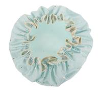 VALICLUD Waterproof Double-layer Thickened Shower Cap for Women Large Elastic Bath Hair Bonnet Reusable Hair Cap Suitable for Bathing and Washing Blue Star Pattern