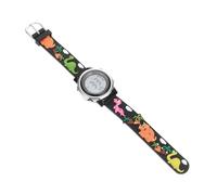 VALICLUD Waterproof LED Electronic Watch for Children Black Cartoon Pattern Digital Display Teaching Tool Plastic and Stainless Steel Casual Digital Wristwatch for Girls