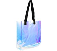 VALICLUD Waterproof Pvc Tote Bag with Large Capacity and Fashionable Holographic Design, Sturdy Shopping Handbag for Work and Everyday Use