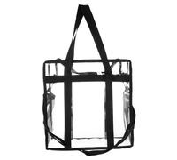 VALICLUD Waterproof Record Storage Bag Shoulder Bag Pvc Large Capacity Black Tote for Daily Use and Travel