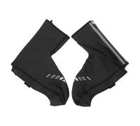 VALICLUD Waterproof Warmth Cycling Shoe Covers for Outdoor Use with Pu Material and Fluff Lining, Non-Slip Overshoes for Bike Riding in Cold Weather Black