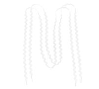 VALICLUD Wavy S-Shaped Flat Shoe Laces for Shoes, 1 Pair White Cloth, 120cm, Versatile Fit for Adults, Casual Sports Wear