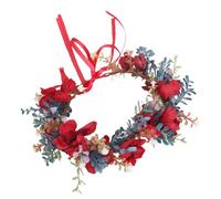 VALICLUD Wedding Bride Headband Floral Crown Red Simulation Flowers Bridal Hair Wreath for Wedding Party and Photography Accessories