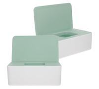 VALICLUD Wet Wipes Dispenser Box Made of Sturdy Pp with Sealed Tight Lid 2pcs and Flip Top Design, Moisture Retention Wipes Storage Container Large Capacity for Kitchen and Workspace