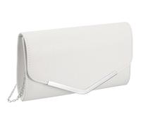 VALICLUD White Clutch Bag Evening Party Glitter Material Chain 24X14X5cm | Medium Capacity, Glitter Pattern, Formal Outfit Accessory, 1 X Clutch Bag