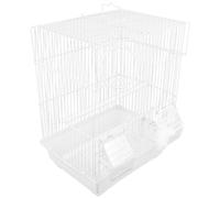 VALICLUD White Iron Art Bird Cage Parrot Carrying Cage Small Wire Pet Bird Carrier Lightweight Outdoor for Home Use