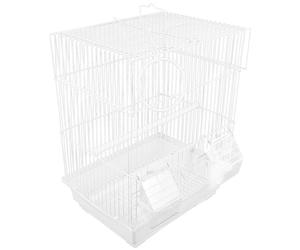 VALICLUD White Iron Art Bird Cage Parrot Carrying Cage Small Wire Pet Bird Carrier Lightweight Outdoor for Home Use