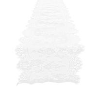 VALICLUD White Lace Table Runner 14x120 Inches Multi-functional Use Lightweight Cotton Fiber Table Decor for Wedding Festival and Picnic Decorations