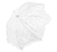 VALICLUD White Lace Wedding Umbrella for Bride Photography Props, Versatile Multi-functional Parasol with Elegant Classic Design, Lightweight Steel and Plastic Frame, for Wedding and Photo