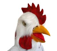 VALICLUD White Latex Rooster Mask for Costume Party Comfortable Skin-friendly Material, Realistic Lifelike Shape for Halloween Cosplay and Photo Prop
