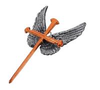 VALICLUD Winged Metal Cross Wall Art Rustic Christian Decor Iron Sculpture for Home Office Wedding Religious with Spiritual Blessings