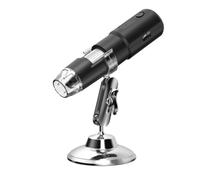 VALICLUD Wireless USB Digital Microscope with 1000x Magnification, LED Light, Real-time Image Saving, USB Charging, Portable Electronic Microscope for Classrooms and Laboratories, Black Pvc