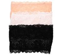 VALICLUD Women Strapless Bandeau Bra Floral Lace Padded See Through Tube Top with Bra-XL 3Pcs