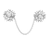VALICLUD Women Sweater Clip Pearls Cardigan Link Buckle Collar Clip Sweaters Connection Brooch