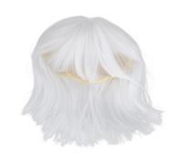 VALICLUD Women's Short Straight Bob Wig Bangs Synthetic Wig for Cosplay Dress up Photo Props Real Looking White