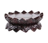 VALICLUD Wood Lotus Shaped Pedestal Buddha Ornament Base Stand Decorative Incense Burner Holder for Home Office Meditation with Elegant Natural Wood Craft Design