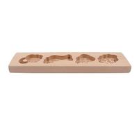 VALICLUD Wood Mooncake Mold Cookie Cutter for Muffins and Soap, Multi-Purpose Wooden Baking Mold with Four Different Pattern Designs, for Afternoon Tea and Daily Cooking for Baking Lovers